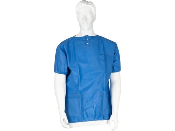 Renrumsdragt bluse, ABENA SoftComfort, XS, 42 gsm, blå, SMS, usteril, ekstra blød - (50 stk.)