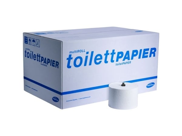 Toiletpapir, Hagleitner, 3-lags, 67,2m x 9,8cm, Ø13,9cm, hvid, blandingsfibre