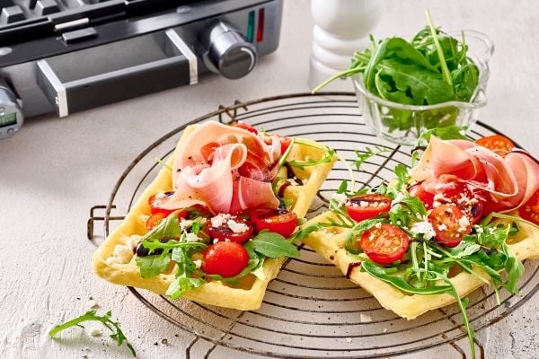 Fritel WaffleTastic, 2 vafler, Rektangulær, firkant, Antrasitt, Aluminium, Bakelitt, Horisontal/vertikal, 105 °C