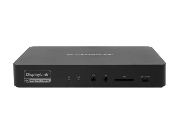 Conceptronic DONN31B, Koblet med ledninger (ikke trådløs), USB 3.2 Gen 2 (3.1 Gen 2) Type-C, 100 W, 3,5 mm, 10,100,1000,2500 Mbit/s, IEEE 802.3bz