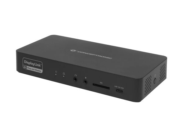 Conceptronic DONN31B, Koblet med ledninger (ikke trådløs), USB 3.2 Gen 2 (3.1 Gen 2) Type-C, 100 W, 3,5 mm, 10,100,1000,2500 Mbit/s, IEEE 802.3bz