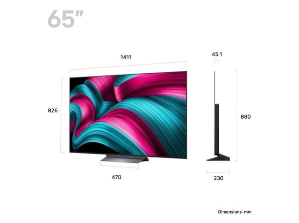 LG OLED65C54LA - 65" Diagonal klass C5 Series OLED-TV - OLED evo AI - Smart TV - webOS - 4K UHD (2160p) 3840 x 2160 - HDR
