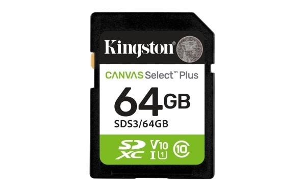 Kingston Canvas Select Plus - Flashminnekort - 64 GB - Video Class V10 / UHS-I U1 / Class10 - SDXC UHS-I