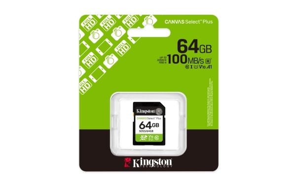 Kingston Canvas Select Plus - Flashminnekort - 64 GB - Video Class V10 / UHS-I U1 / Class10 - SDXC UHS-I