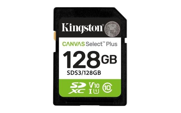 Kingston Canvas Select Plus - Flashminnekort - 128 GB - Video Class V10 / UHS-I U1 / Class10 - SDXC UHS-I