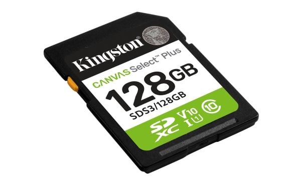 Kingston Canvas Select Plus - Flashminnekort - 128 GB - Video Class V10 / UHS-I U1 / Class10 - SDXC UHS-I