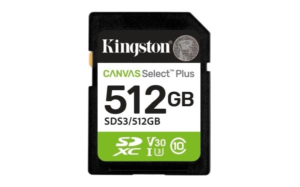 Kingston Canvas Select Plus - Flashminnekort - 512 GB - Video Class V30 / UHS-I U3 / Class10 - SDXC UHS-I