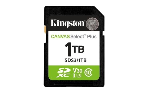 Kingston Canvas Select Plus - Flashminnekort - 1 TB - Video Class V30 / UHS-I U3 / Class10 - SDXC UHS-I
