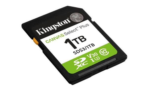 Kingston Canvas Select Plus - Flashminnekort - 1 TB - Video Class V30 / UHS-I U3 / Class10 - SDXC UHS-I