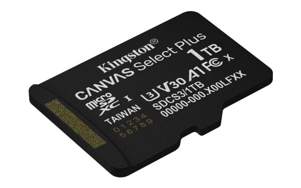 Kingston Canvas Select Plus - Flashminnekort - 1 TB - A1 / Video Class V30 / UHS-I U3 / Class10 - microSDXC UHS-I