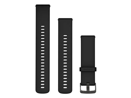 Garmin - Bånd for smart armbåndsur - 22 mm, hurtigfrigjøring - svart, skifergrå - for Forerunner 255, 255 Music, 265; Venu 2, 3; vívoactive 4