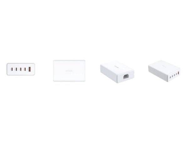 D-Link DCF-241 - Strømadapter - GaN + AC-strømadapter - 240 watt - 5 A - Power Delivery 3.1, QC 4.0 - 5 utgangskontakter (4 x USB-C, USB-type A) - ...