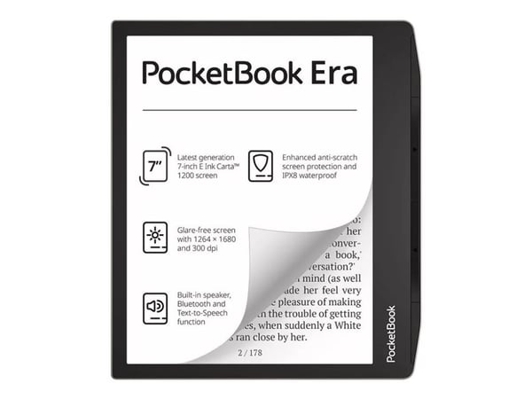 PocketBook Era - eBook-läsare - Linux 3.10.65 - 16 GB - 7" 16 grå nivåer (4-bit) E Ink Carta (1264 x 1680) - pekskärm - Bluetooth - stardust silver