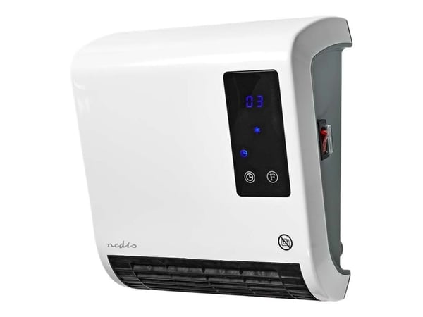 Nedis HTBA20WT, Sähkökäyttöinen lämpötuuletin, Keraaminen, 1,5 m, IP22, Sisätila, Seinä