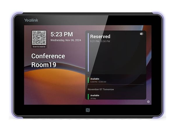 Yealink RoomPanel E2 - Rumsbokare - kabelansluten, trådlös - 802.11a/b/g/n/ac, Bluetooth 5.0, NFC - 10/100 Ethernet