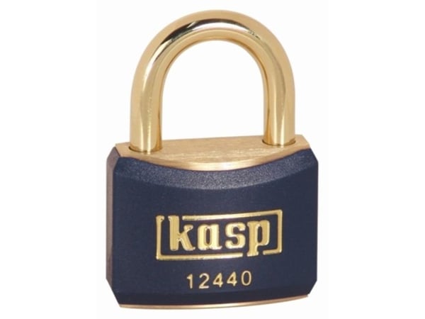 Kasp hengelås K12440BLUA1 40 mm identiske nøkler gyllengul lås