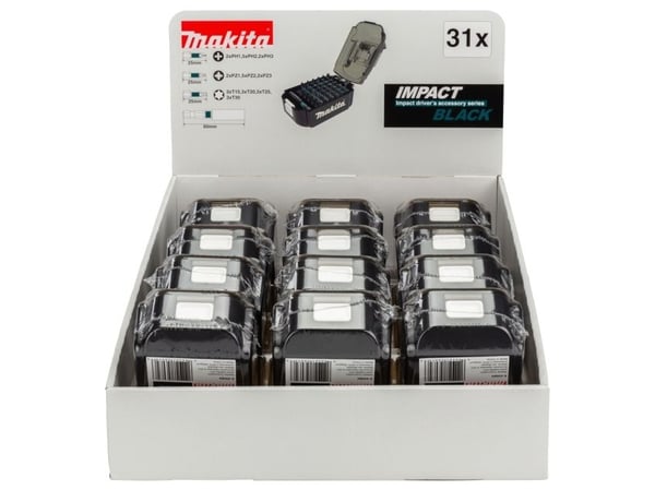 Makita Impact Black - Spissett for støtskrutrekker - 31 deler - torx, phillips, pozidriv - lengde: 25 mm (en pakke 12)