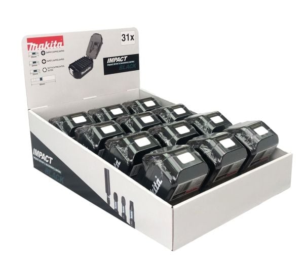 Makita Impact Black - Spissett for støtskrutrekker - 31 deler - torx, phillips, pozidriv - lengde: 25 mm (en pakke 12)