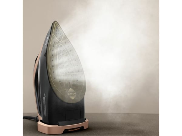 Tefal Ultimate Power Pro FV9E50, Tørr & dampstrykejern, Durilium AirGlide Autoclean soleplate, 2 m, 300 g/min, Svart, Kobber, 85 g/min