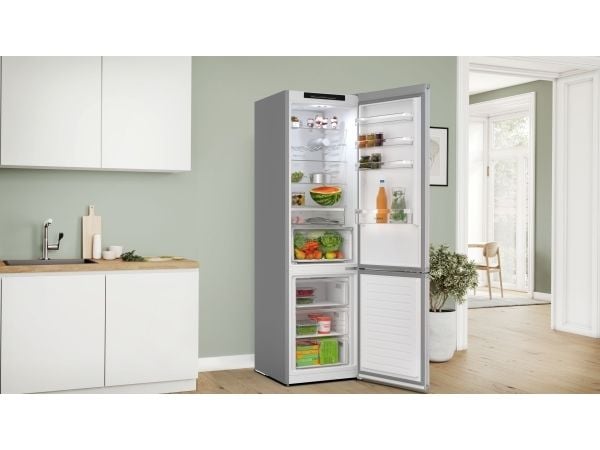 Bosch Serie | 4 KGN392LAG - Kjøleskap/fryser - bunnfryser - bredde: 60 cm - dybde: 66.5 cm - høyde: 203 cm - 363 liter - Klasse A - metalletterligning