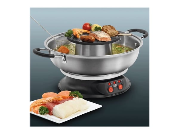 FRITEL FG 2970 - Fondue pot / grill - 2 liter - 2 kW - rustfritt stål svart