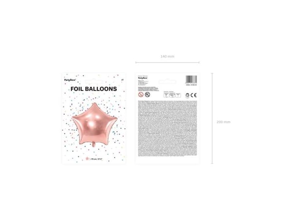 Ruusukultainen tähti foliopallo, 70 cm