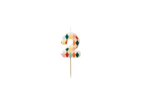 Syntymäpäiväkynttilä 2 rombia 5.5cm