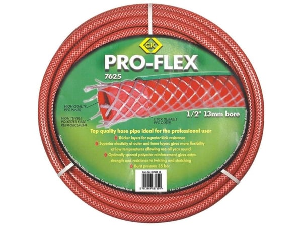 C.K G762550 Pro-Flex hageslange innvendig slangediameter=13 mm 50 m 1/2 tomme 1 stk rød