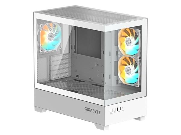 GIGABYTE C201 PANORAMIC ICE, Midi Tower, PC, Valkoinen, mikro ATX, Mini-ITX, Lasi, Muovi, Terästä, Pelaaminen