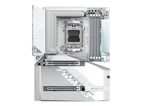AORUS X870 STEALTH ICE - Hovedkort - ATX - Socket AM5 - AMD X870 Chipset - USB-C 3.2 Gen 2x2, USB 3.2 Gen 2, USB 3.2 Gen 1 - Wi-Fi 7, Bluetooth, 5 ...