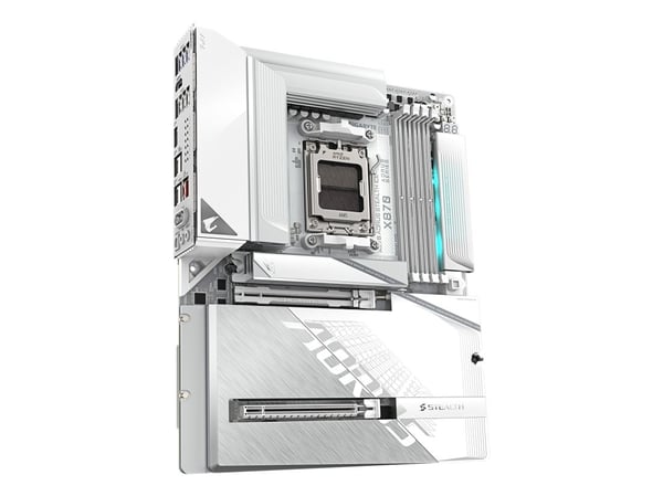 AORUS X870 STEALTH ICE - Hovedkort - ATX - Socket AM5 - AMD X870 Chipset - USB-C 3.2 Gen 2x2, USB 3.2 Gen 2, USB 3.2 Gen 1 - Wi-Fi 7, Bluetooth, 5 ...