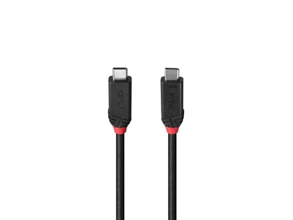 Lindy 37001, 1 m, USB C, USB C, USB4 Gen 3x2, 40 Gbit/s, Svart
