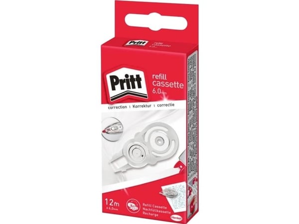 Rettetape pritt refill, 6 mm x 12 m