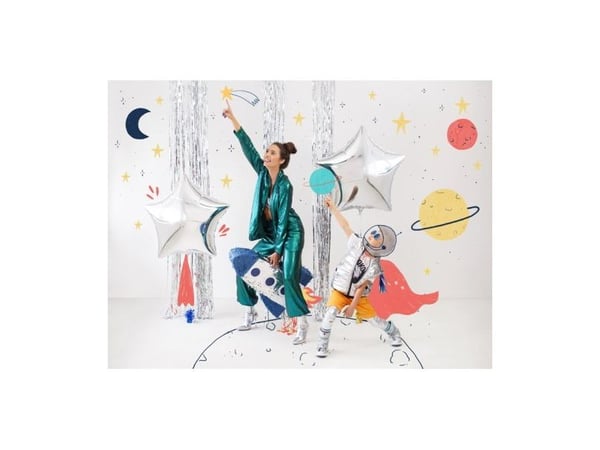 Sølv stjerne folieballon, 70 cm