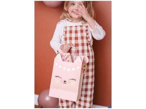 PartyDeco TNP34, Gavepapirbag, Sort, Gull, Rosa, Bilde, Julaften, Hvit, 1 stykker