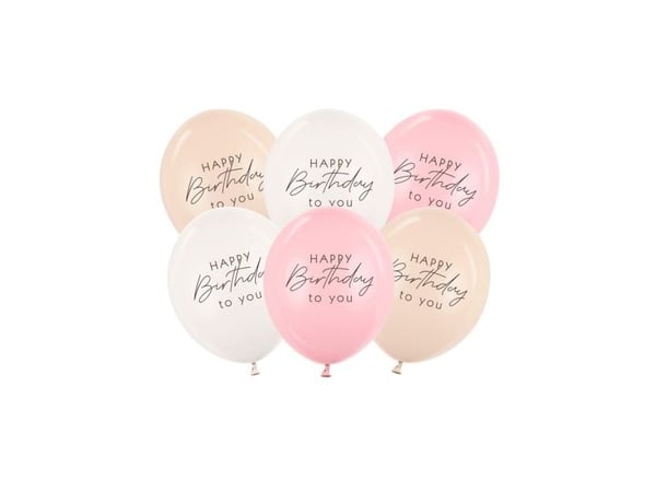 Happy Birthbay balloner, rosa blanding