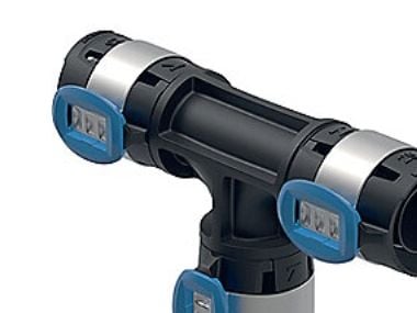 Geberit FlowFit T-stycke reducerat: PPSU, d=50 mm, d1=40 mm, d2=50 mm
