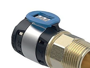 Geberit FlowFit övergång med utvändig gänga: CuZn21Si3P, d=40 mm, R=1"
