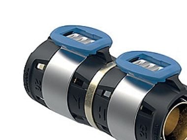 Geberit FlowFit siirtyminen Geberit Meplaan: CuZn21Si3P, d=25mm, d1=26mm