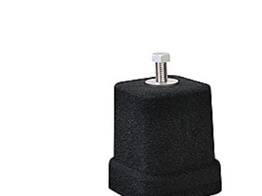 Tekno 150 - 1 sæt, 4 stk gummifødder, 80x80x80 mm, Sort, 600 kg