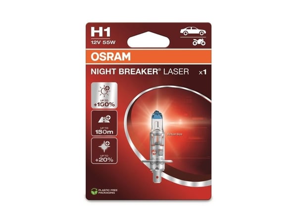 OSRAM Automotive 64150NL-1BL halogen lyskilde Night Breaker® Laser Next Generation H1 55 W 12 V