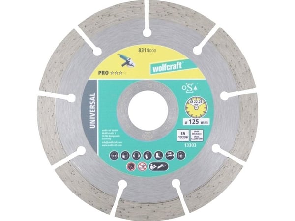 Wolfcraft 8314000 diamant kappskive 125 mm 22.23 mm 1 stk