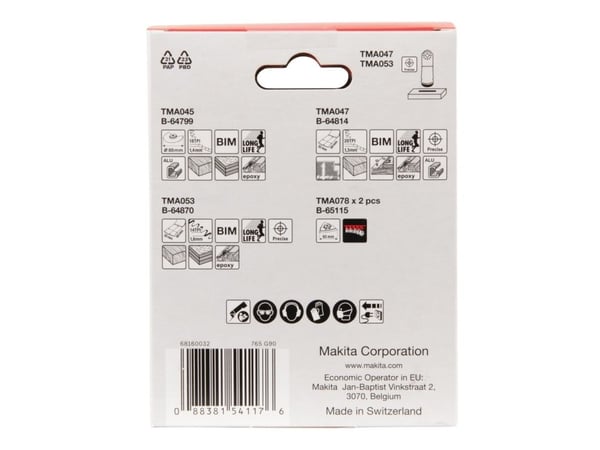 Makita - Flerverktøysbladsett - 5 deler - Starlock - for Makita DTM51RT1J3, DTM51Z, DTM51ZJX2