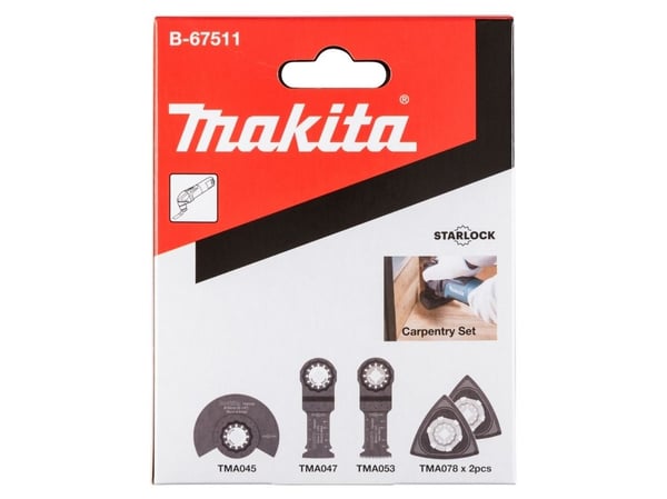 Makita - Flerverktøysbladsett - 5 deler - Starlock - for Makita DTM51RT1J3, DTM51Z, DTM51ZJX2