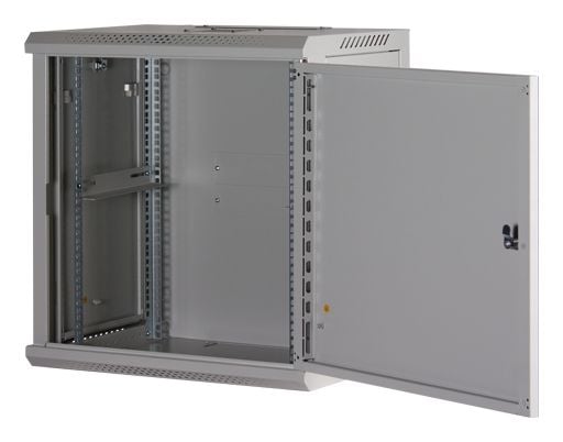 Rockstable RS19-6412WS, Veggmonterbar hylle, 12U, 60 kg, Nøkkellås, Justerbare bein, Hvit
