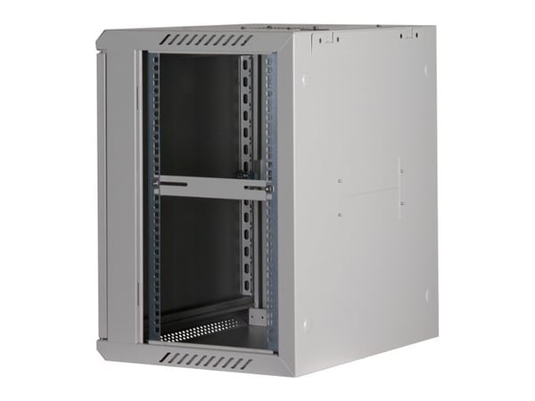 Rockstable RS19-6412WS, Veggmonterbar hylle, 12U, 60 kg, Nøkkellås, Justerbare bein, Hvit