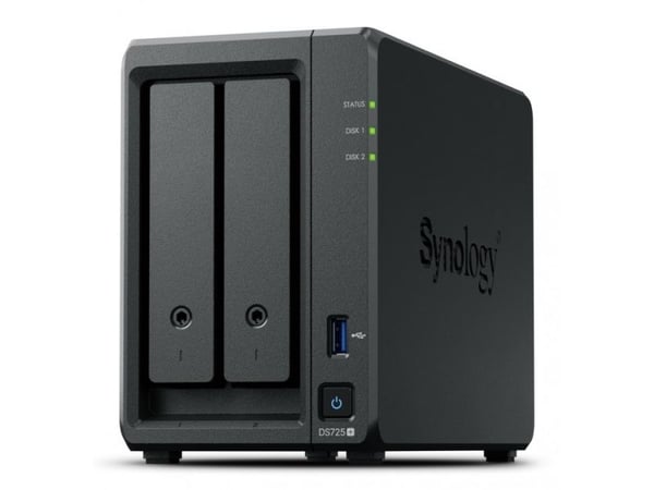 Synology Disk Station DS725+ - NAS-server - RAID JBOD, 0, 1, 5, 6, 10 - RAM 4 GB - 2.5 Gigabit Ethernet - iSCSI støtte