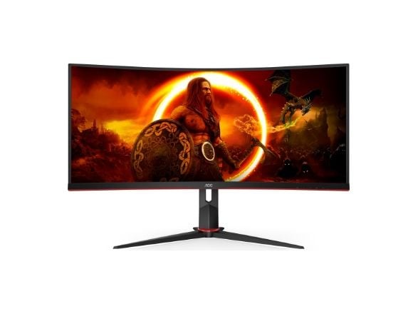 AOC 34 tommer 3440x1440 VA 180hz Høyt justerbart stativ HDR400 Freesync Premium USB HUB 4x3.0 2xDP 2xHDMI