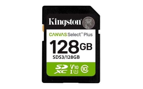 Kingston Canvas Select Plus - Flashminnekort - 128 GB - Video Class V10 / UHS-I U1 / Class10 - SDXC UHS-I