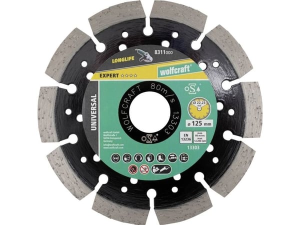 Wolfcraft timanttileikkuukiekko 125 PRO Laser Universaliin, wolfcraft